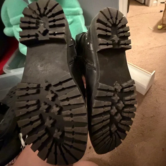 Kohl's Black Moto Boots with Buckle Detail - Picture 3 of 5